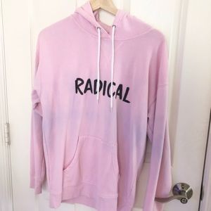 “RADICAL” Tie Dye Hoodie Sweater Pink/Purple